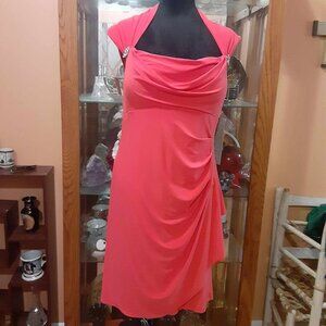Scarlett Women's Size 14 Knee Length Halter Dress Zip Up Rhinestone Brooch NWT